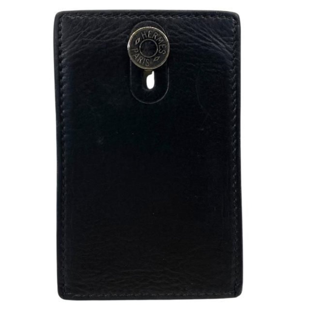 Hermes Diablo Card Case Business Card Holder Pass Case Compact Logo Leather